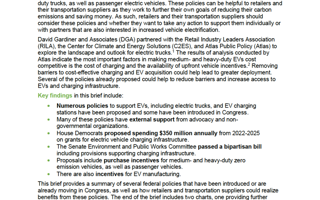 Issue Brief: Electric Vehicles: Federal Policies to Support EV and Charging Station Deployment